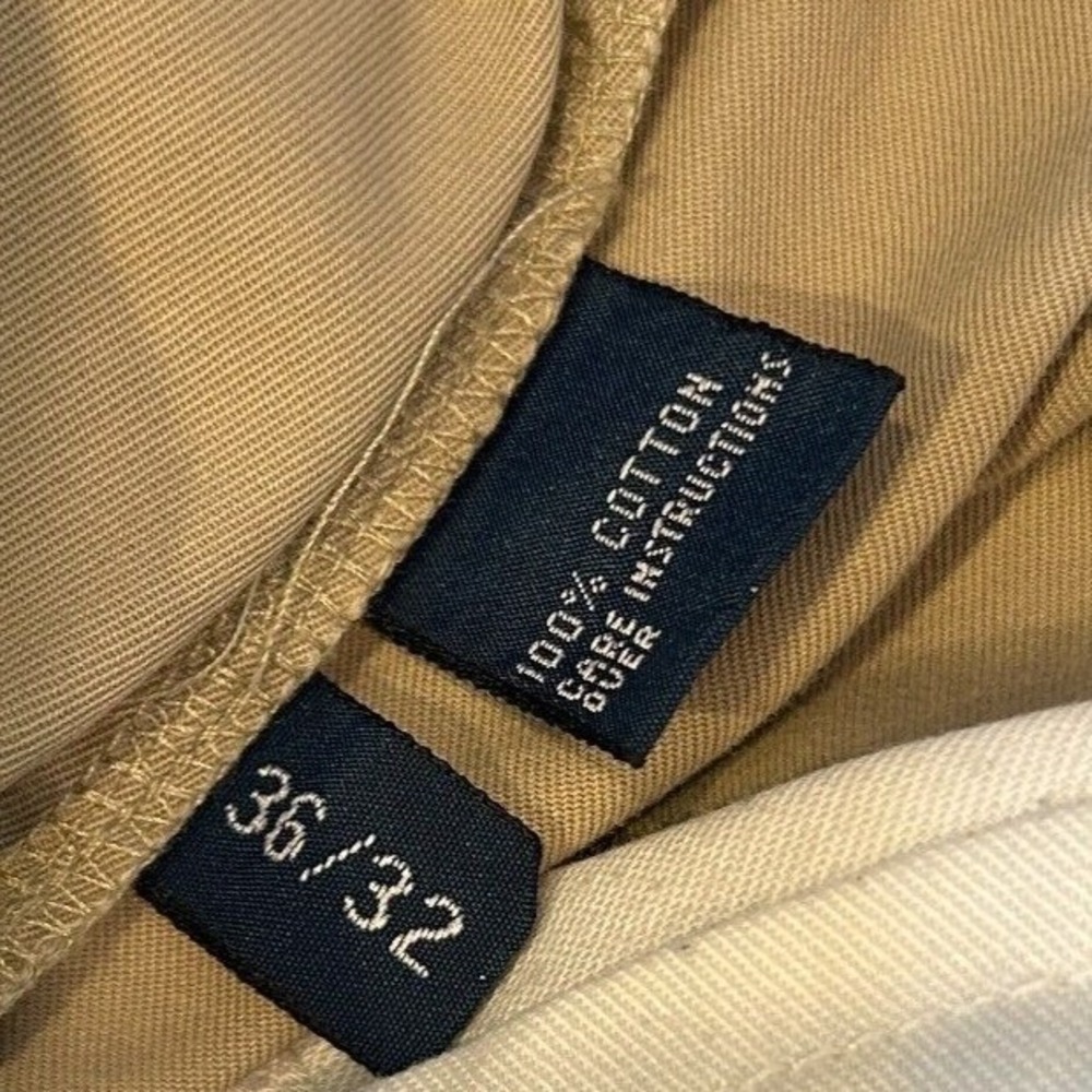 Polo Ralph Lauren Chino Pants 36x32 Mens Khaki Tan Straight Leg Cotton Twill - Picture 6 of 6
